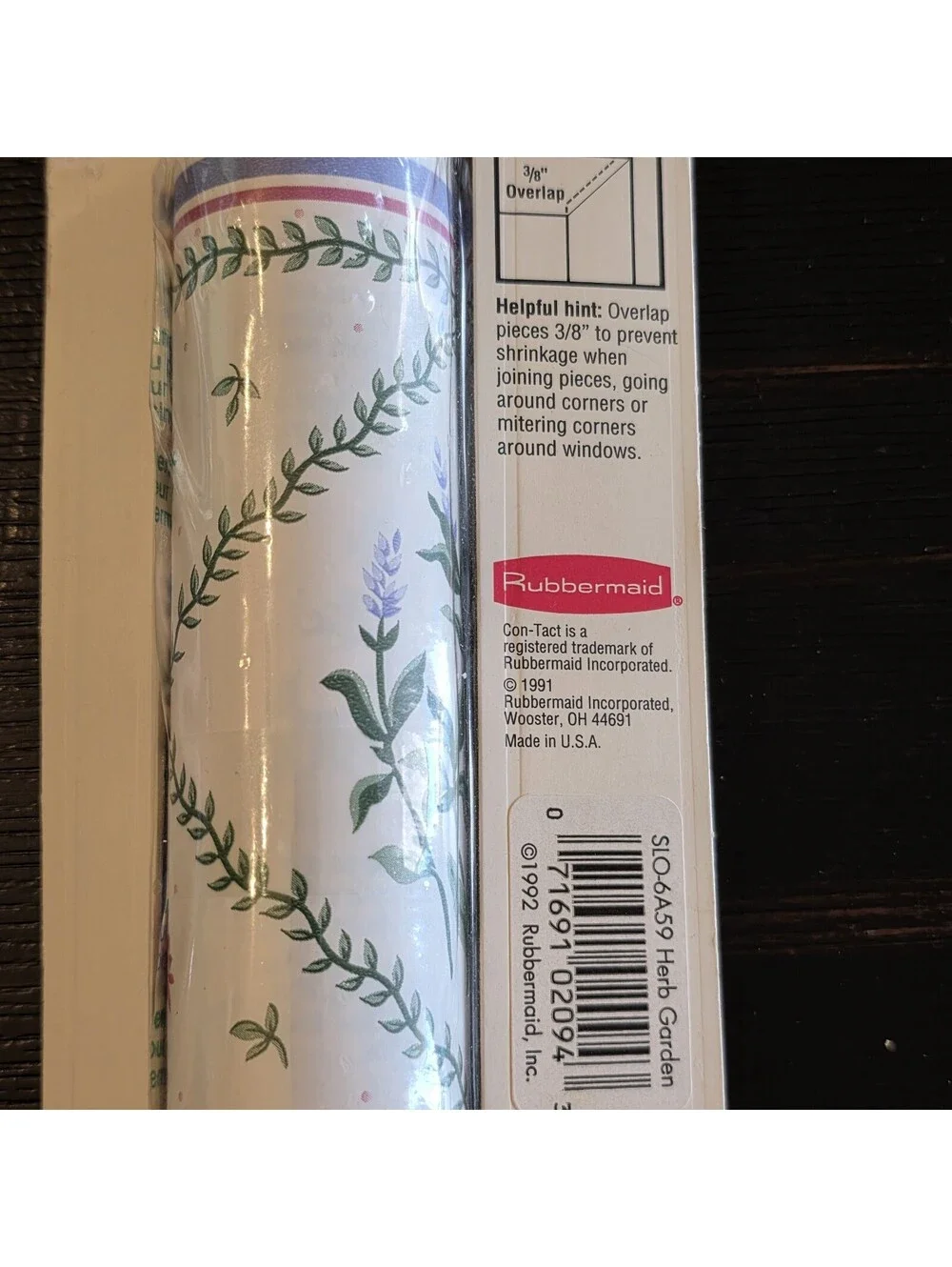 Vintage 1991 Herb Garden Con-Tact Removable Adhesive Trim 15' x 6